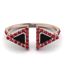 Triangle Black Diamond Open Ring - Nevaeh No. 53 image 1