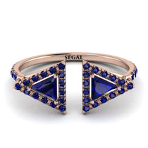 Triangle Sapphire Open Ring - Nevaeh No. 74 image 1