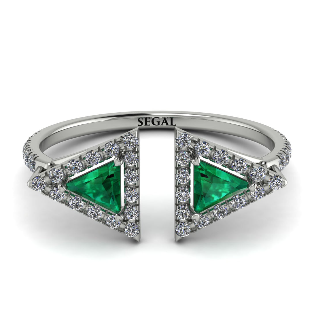 Triangle Emerald Open Ring - Nevaeh No. 6