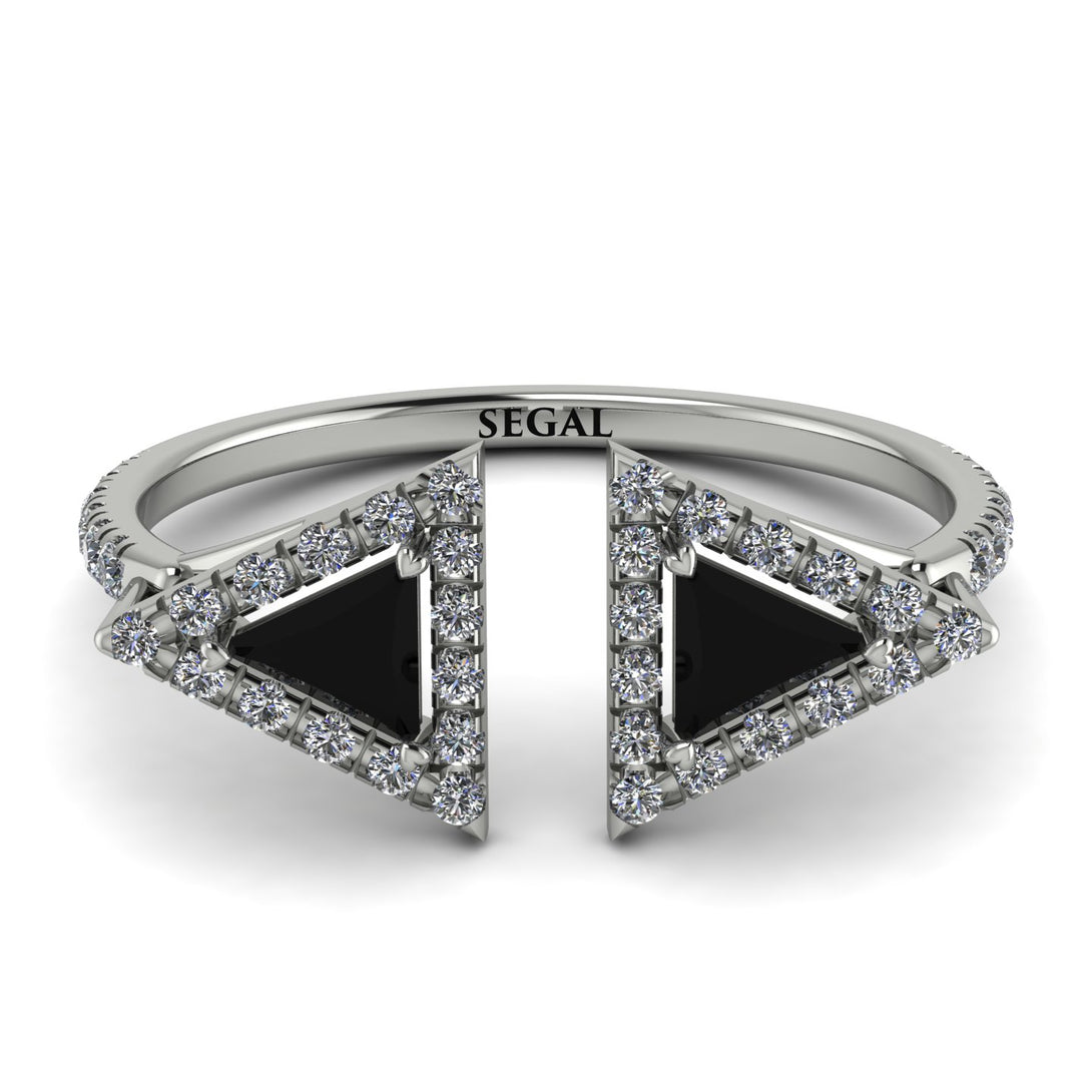 Triangle Black Diamond Open Ring - Nevaeh No. 9