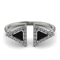 Triangle Black Diamond Open Ring - Nevaeh No. 9 image 1