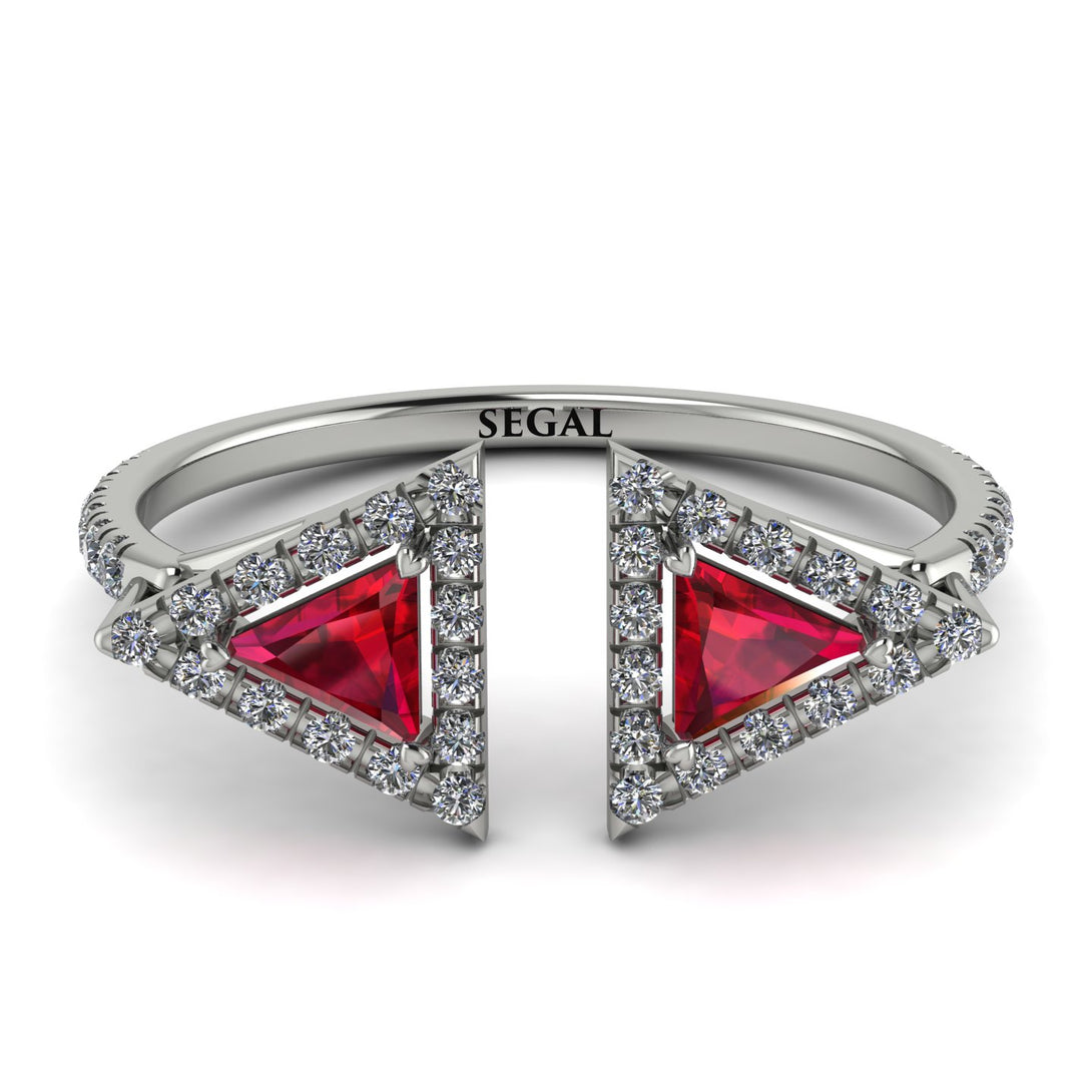Triangle Ruby Open Ring - Nevaeh No. 12