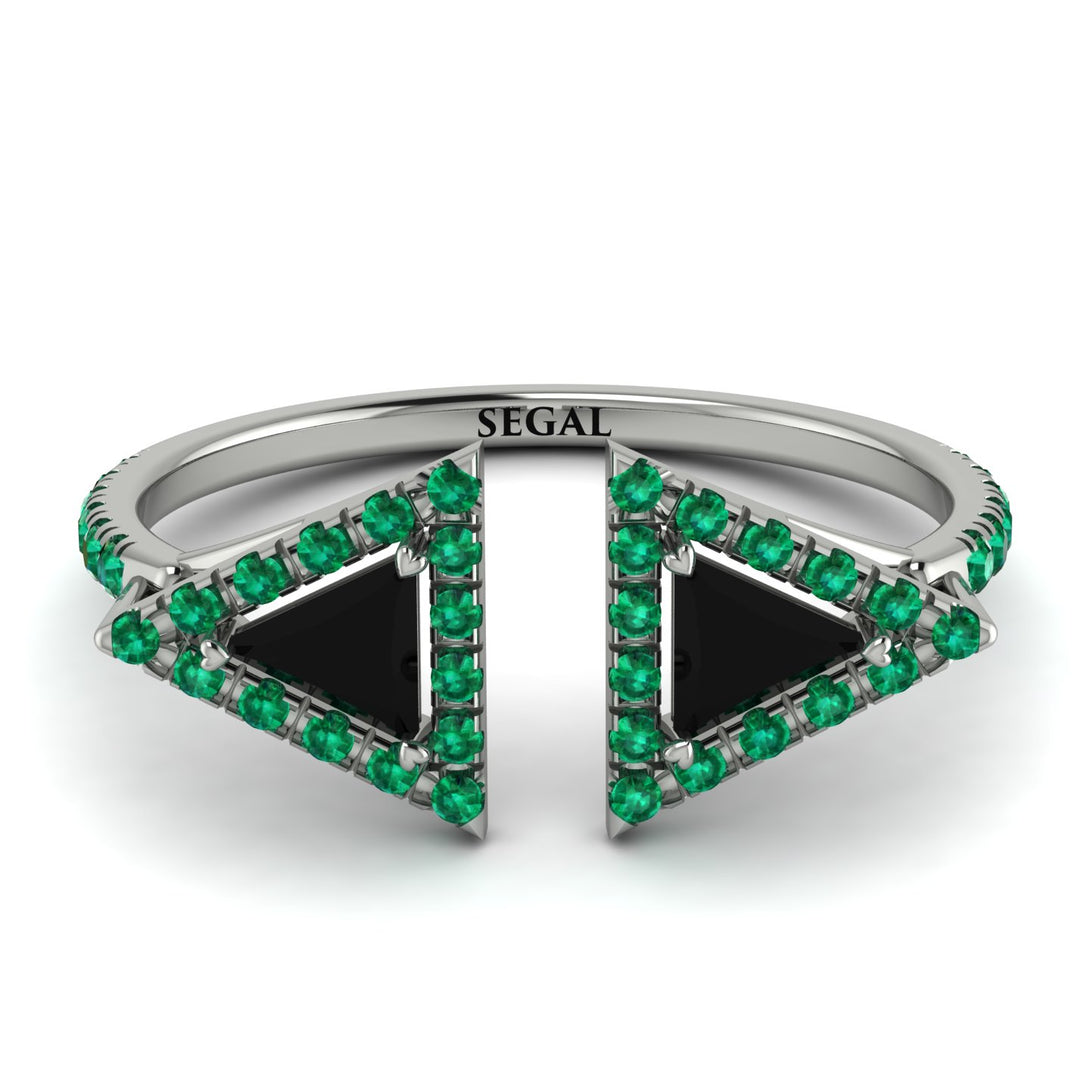 Triangle Black Diamond Open Ring - Nevaeh No. 24