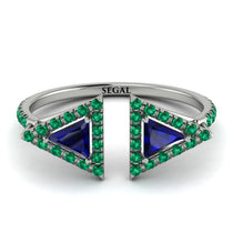 Triangle Sapphire Open Ring - Nevaeh No. 30 image 1