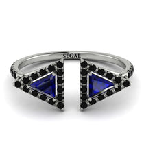 Triangle Sapphire Open Ring - Nevaeh No. 45 image 1