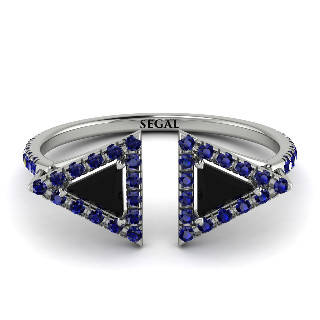 Triangle Black Diamond Open Ring - Nevaeh No. 69
