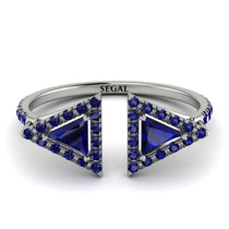 Triangle Sapphire Open Ring - Nevaeh No. 75 image 1