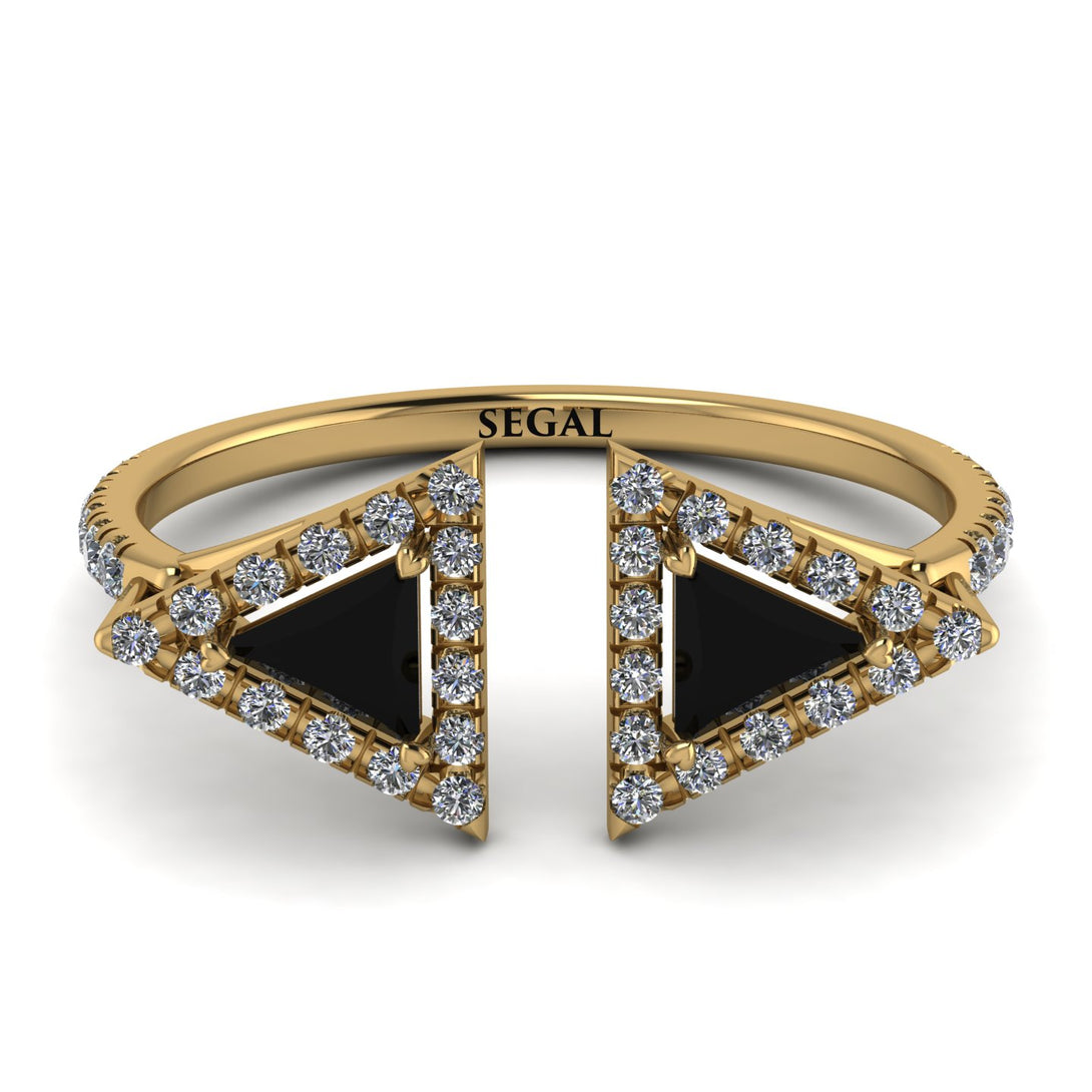 Triangle Black Diamond Open Ring - Nevaeh No. 7