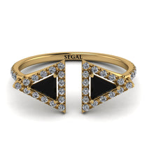 Triangle Black Diamond Open Ring - Nevaeh No. 7 image 1
