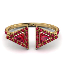 Triangle Ruby Open Ring - Nevaeh No. 55 image 1