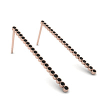 Stud Long Bezel Black Diamond Earrings - Salma No. 8 image 1
