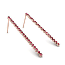 Stud Long Bezel Ruby Earrings - Salma No. 11 image 1