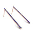 Stud Long Bezel Sapphire Earrings - Salma No. 14