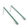 Stud Long Bezel Emerald Earrings - Salma No. 6
