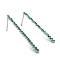 Stud Long Bezel Emerald Earrings - Salma No. 6 image 1