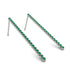 Stud Long Bezel Emerald Earrings - Salma No. 6