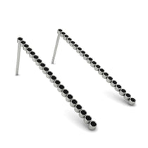 Stud Long Bezel Black Diamond Earrings - Salma No. 9 image 1