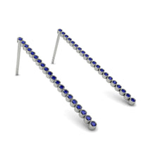 Stud Long Bezel Sapphire Earrings - Salma No. 15 image 1