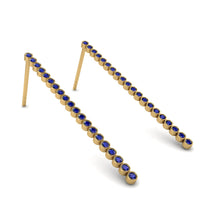 Stud Long Bezel Sapphire Earrings - Salma No. 13 image 1