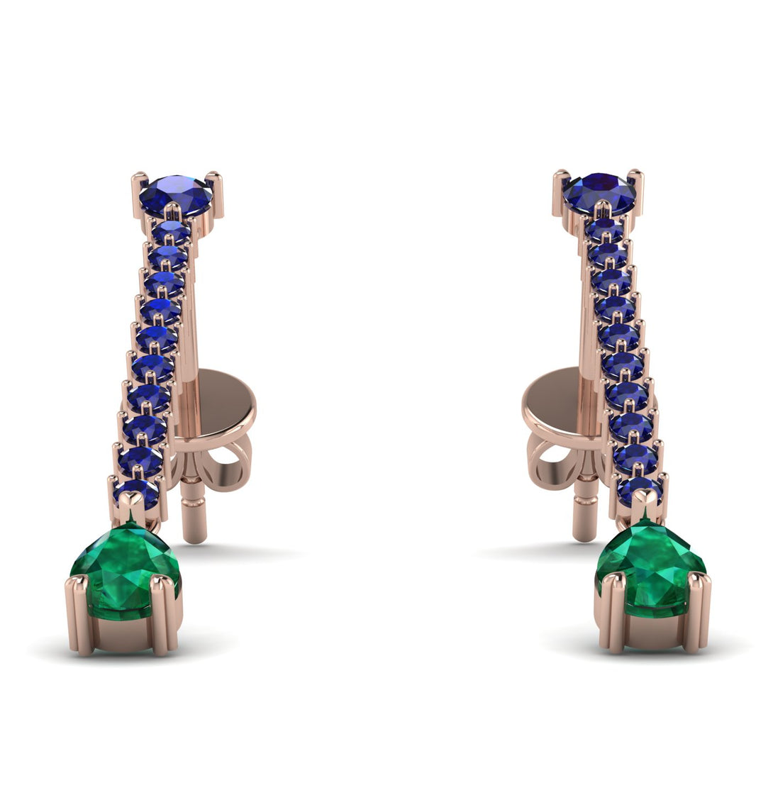 Hanging Oval Emerald Earrings - Tatiana No. 29