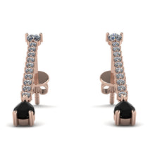 Hanging Oval Black Diamond Earrings - Tatiana No. 32 image 1
