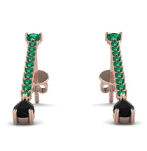 Hanging Oval Black Diamond Earrings - Tatiana No. 35 image 1
