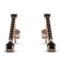 Hanging Oval Black Diamond Earrings - Tatiana No. 38 image 1