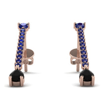 Hanging Oval Black Diamond Earrings - Tatiana No. 44 image 1