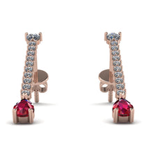 Hanging Oval Ruby Earrings - Tatiana No. 47 image 1