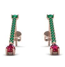 Hanging Oval Ruby Earrings - Tatiana No. 50 image 1
