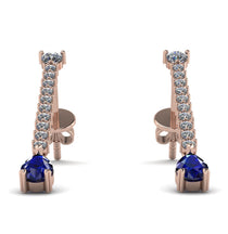 Hanging Oval Sapphire Earrings - Tatiana No. 62 image 1