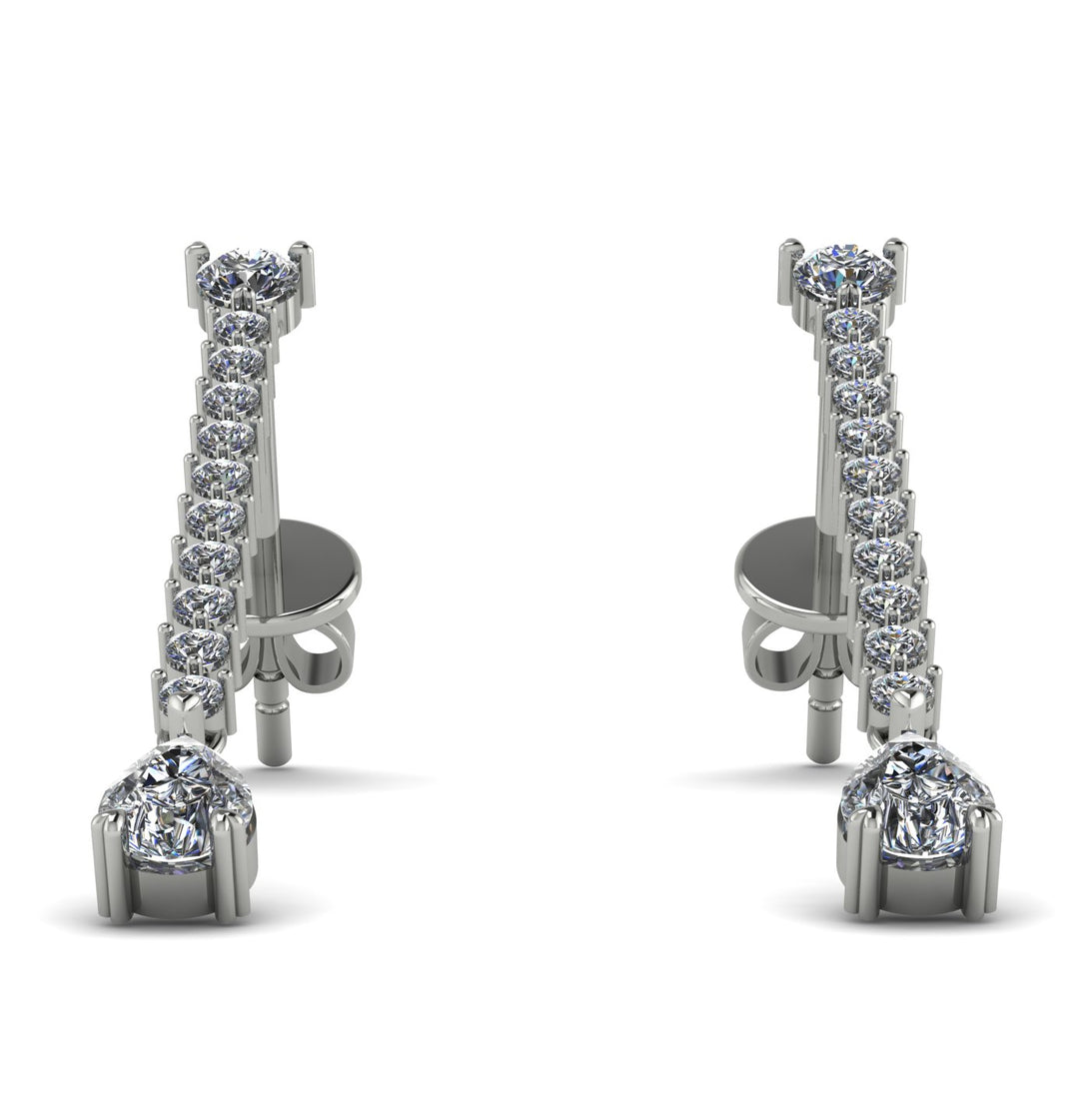Hanging Oval Diamond Earrings - Tatiana No. 3