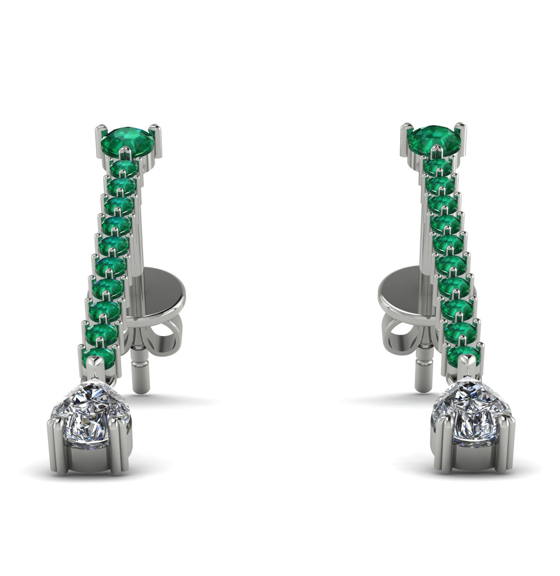 Hanging Oval Diamond Earrings - Tatiana No. 6