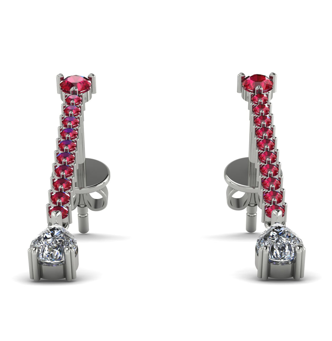 Hanging Oval Diamond Earrings - Tatiana No. 12