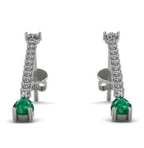 Hanging Oval Emerald Earrings - Tatiana No. 18 image 1