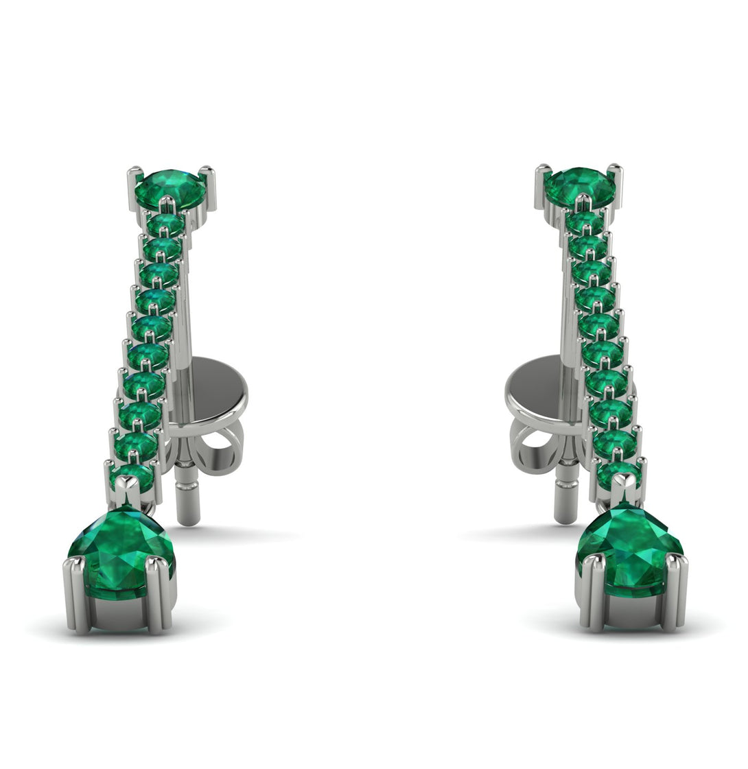 Hanging Oval Emerald Earrings - Tatiana No. 21