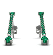 Hanging Oval Emerald Earrings - Tatiana No. 21 image 1