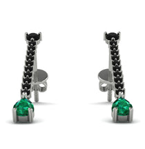Hanging Oval Emerald Earrings - Tatiana No. 24 image 1