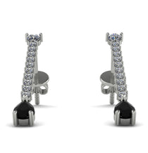Hanging Oval Black Diamond Earrings - Tatiana No. 33 image 1