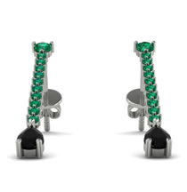 Hanging Oval Black Diamond Earrings - Tatiana No. 36 image 1