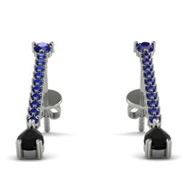 Hanging Oval Black Diamond Earrings - Tatiana No. 45 image 1