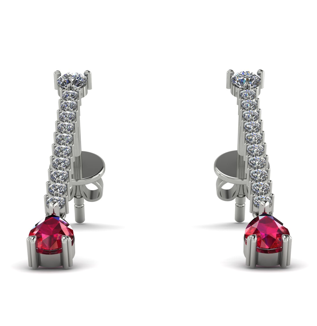 Hanging Oval Ruby Earrings - Tatiana No. 48