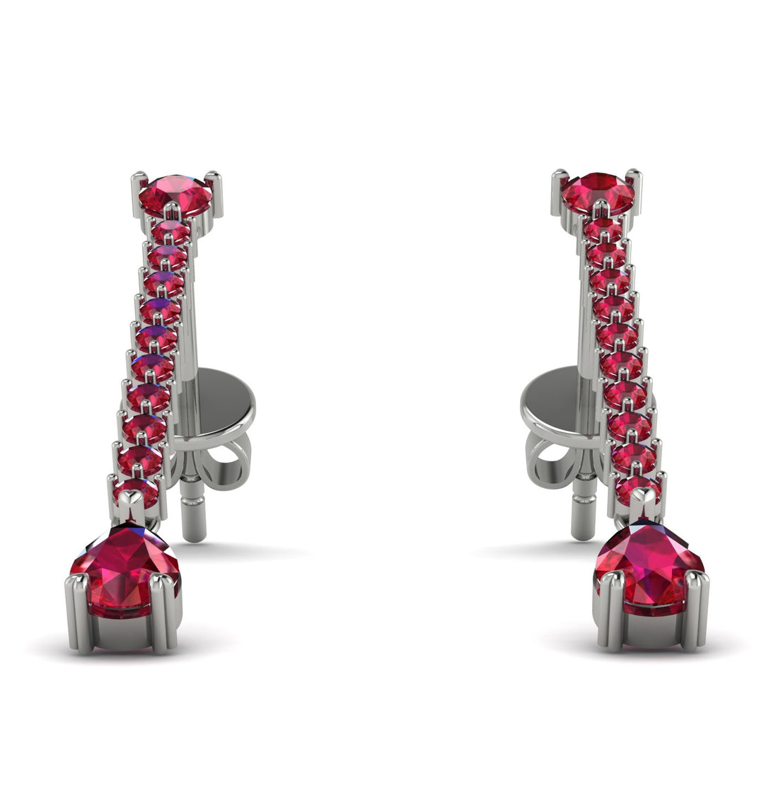 Hanging Oval Ruby Earrings - Tatiana No. 57