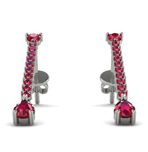 Hanging Oval Ruby Earrings - Tatiana No. 57 image 1