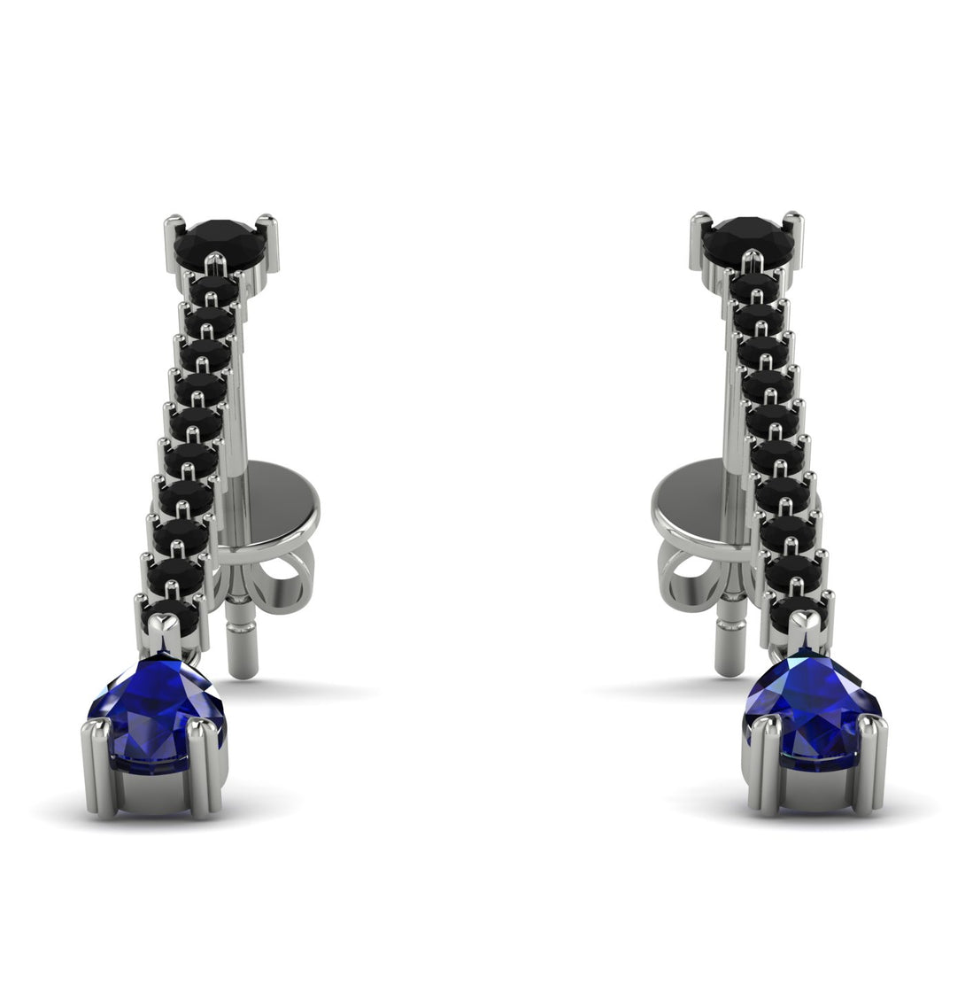 Hanging Oval Sapphire Earrings - Tatiana No. 69