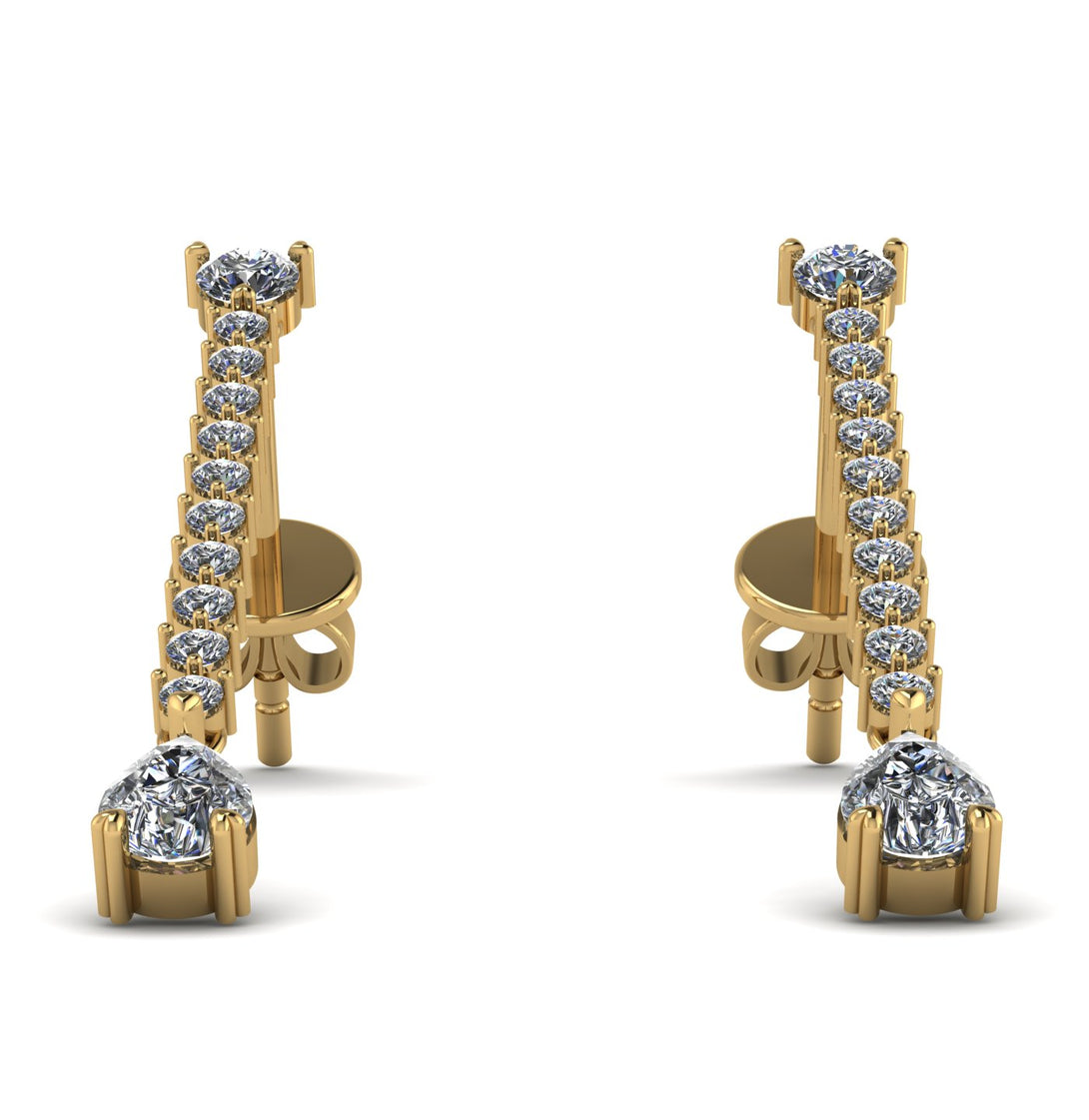 Hanging Oval Diamond Earrings - Tatiana No. 1