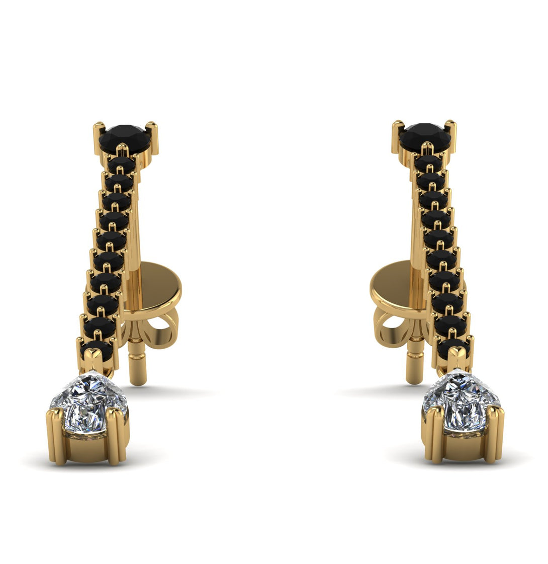 Hanging Oval Diamond Earrings - Tatiana No. 7