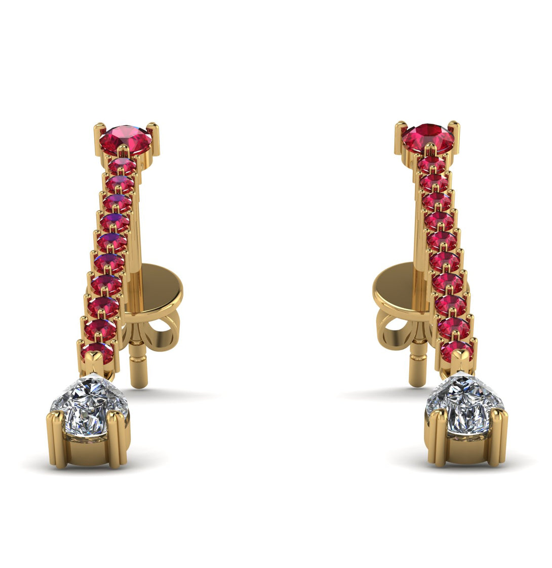 Hanging Oval Diamond Earrings - Tatiana No. 10