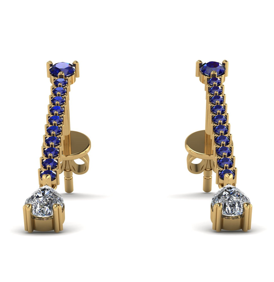 Hanging Oval Diamond Earrings - Tatiana No. 13