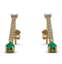 Hanging Oval Emerald Earrings - Tatiana No. 16 image 1